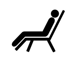  Flat icon Beach chair. People in the beach chair