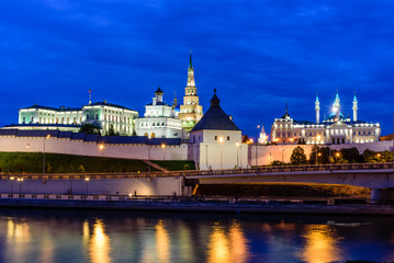 Fototapeta na wymiar Night view of Kazan Kremlin, Kazan, Tatarstan, Russia 