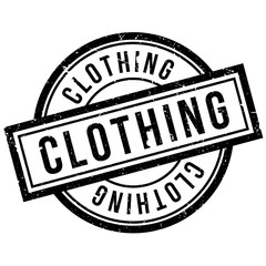 Clothing rubber stamp. Grunge design with dust scratches. Effects can be easily removed for a clean, crisp look. Color is easily changed.