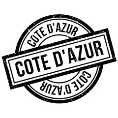 Cote D'Azur rubber stamp. Grunge design with dust scratches. Effects can be easily removed for a clean, crisp look. Color is easily changed.