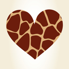 heart giraffe animal print pattern image vector illustration design 