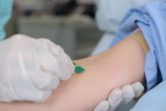 injecting in the arm