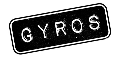 Gyros rubber stamp. Grunge design with dust scratches. Effects can be easily removed for a clean, crisp look. Color is easily changed.