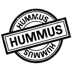 Hummus rubber stamp. Grunge design with dust scratches. Effects can be easily removed for a clean, crisp look. Color is easily changed.