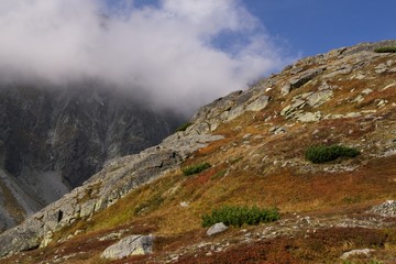 Peaks and clouds in High Tatras Mountains. Slovakia