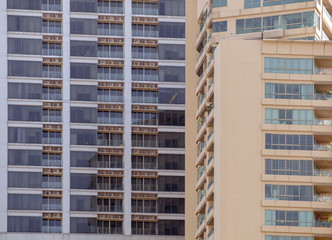 Apartment building / Exterior view of apartment building.