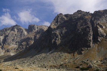 Peaks and clouds in High Tatras Mountains. Slovakia