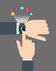 smartwatch wearable technology icon image vector illustration design 