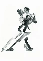 Gordijnen tango dance .watercolor illustration © Anna Ismagilova