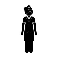 Stewardess icon. Airport travel trip and tourism theme. Isolated design. Vector illustration