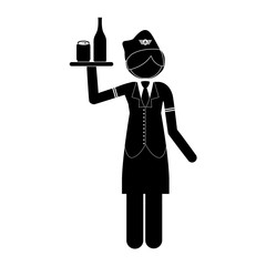 Stewardess icon. Airport travel trip and tourism theme. Isolated design. Vector illustration