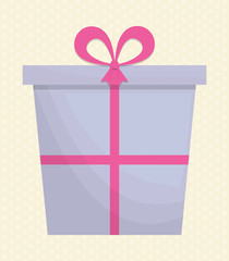 gift box with bow icon image vector illustration design 