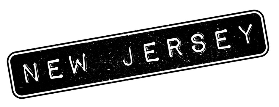 New Jersey rubber stamp. Grunge design with dust scratches. Effects can be easily removed for a clean, crisp look. Color is easily changed.
