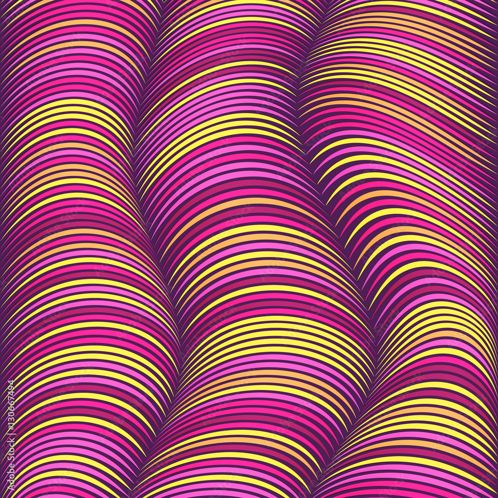 Poster abstract background with colorful deformed lines.