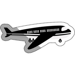 Airplane icon. Airport travel trip and tourism theme. Isolated design. Vector illustration