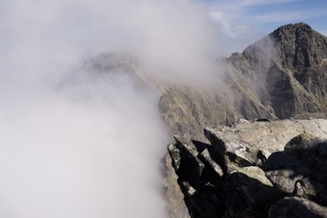 Clouds and views of High Tatras Mountains. Slovakia