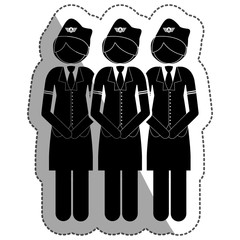 Stewardess icon. Airport travel trip and tourism theme. Isolated design. Vector illustration