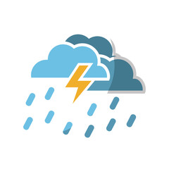 cloud and bolt weather  icon over white background. colorful design. vector illustration