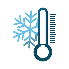 winter snowflake and thermometer icon over white background. colorful design. vector illustration