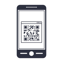 Qr code and smartphone icon. Scan technology information price and digital theme. Isolated design. Vector illustration