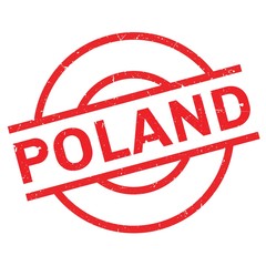 Poland rubber stamp. Grunge design with dust scratches. Effects can be easily removed for a clean, crisp look. Color is easily changed.
