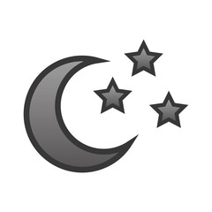 moon and stars icon over white background. vector illustration