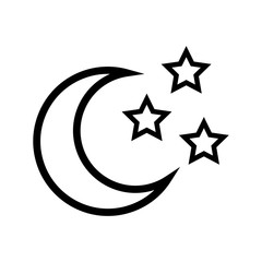 moon and stars icon over white background. vector illustration