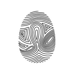 Fingerprint icon. Identity security print and privacy theme. Isolated design. Vector illustration