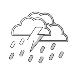 cloud and bolt weather  icon over white background. vector illustration