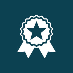 award ribbon sticker badge on blue background