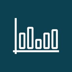 infographic chart graph icon on blue background