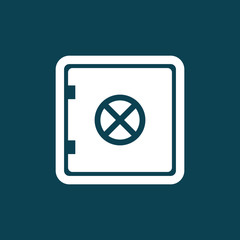 safe icon on blue background