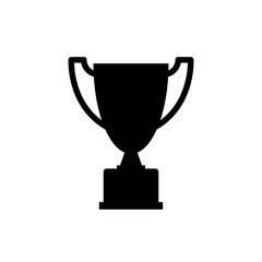 Champion cup icon. Trophy silhouette. Black icon isolated on white background. Simple icon. Web site page and mobile app design element.