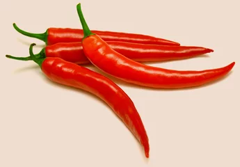 Fotobehang Red chili peppers © Flower Studio