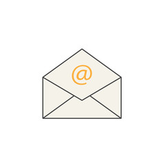 Open mail line icon, representing email, envelope, social media, filled vector graphics, a colorful linear pattern on a white background, eps 10.