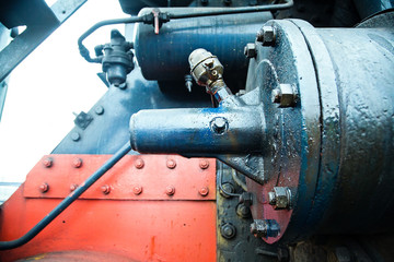 historical train close-up with steam