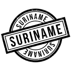Suriname rubber stamp. Grunge design with dust scratches. Effects can be easily removed for a clean, crisp look. Color is easily changed.