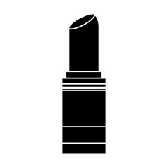 lipstick icon over white background. makeup concept. black and white design. vector illustration