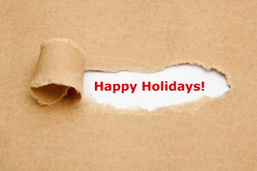 Happy Holidays Torn Paper Concept