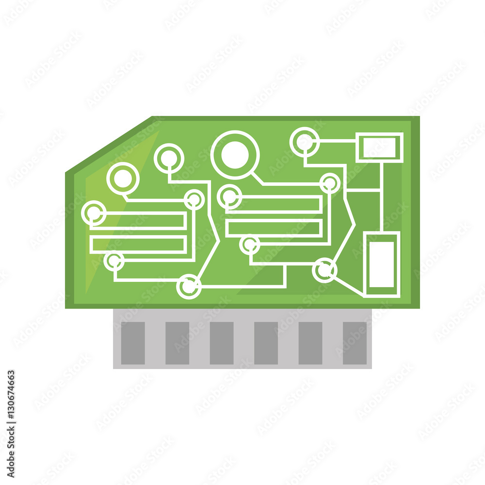 Poster computer hardware processor card vector illustration eps 10