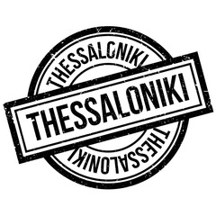 Thessaloniki rubber stamp. Grunge design with dust scratches. Effects can be easily removed for a clean, crisp look. Color is easily changed.