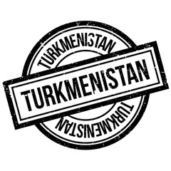 Turkmenistan rubber stamp. Grunge design with dust scratches. Effects can be easily removed for a clean, crisp look. Color is easily changed.