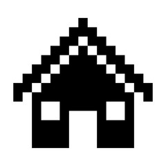 Pixel house icon. Home real estate and building theme. Isolated design. Vector illustration