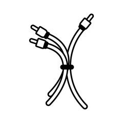 plug wire cable different colors linear vector illustration eps 10