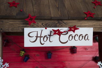 signboard in a Winter Store - Hot Cocoa