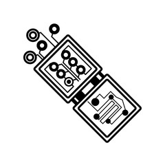 electronic circuit board hardware linear vector illustration eps 10