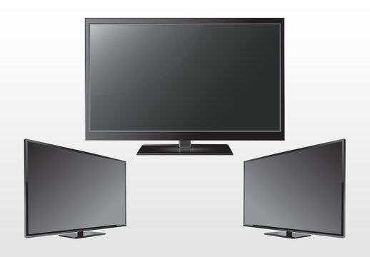 3 Large Computer/TV Monitor Illustrations