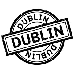 Dublin rubber stamp. Grunge design with dust scratches. Effects can be easily removed for a clean, crisp look. Color is easily changed.