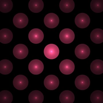 pink circles on a black background, abstract dark fractal computer generated image, background for text labels