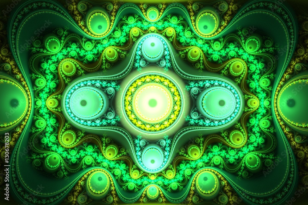 Poster abstract bright multicolored fractal computer generated image